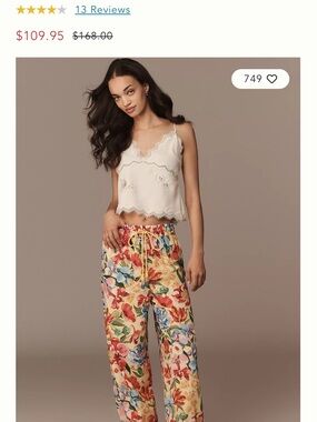 Farm Rio x Anthropologie Printed Balloon Pants Garden Terrace Size Small